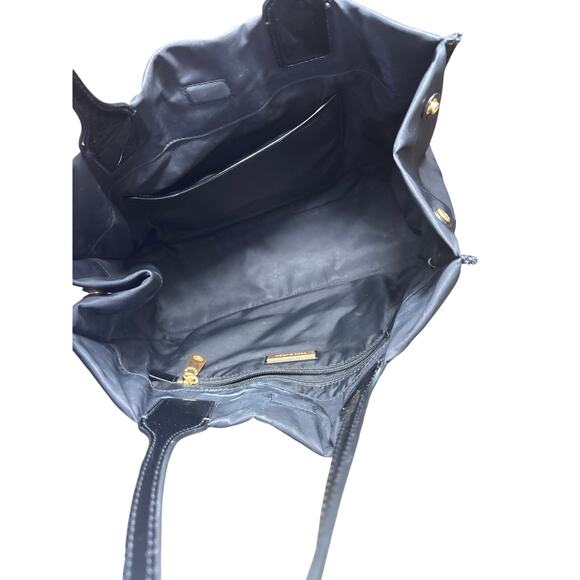 Tory Burch Black Nylon Tote Embossed Logo - Picture 4 of 4